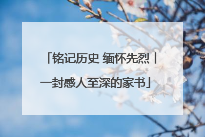 铭记历史 缅怀先烈丨一封感人至深的家书