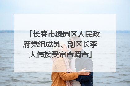 长春市绿园区人民政府党组成员、副区长李大伟接受审查调查