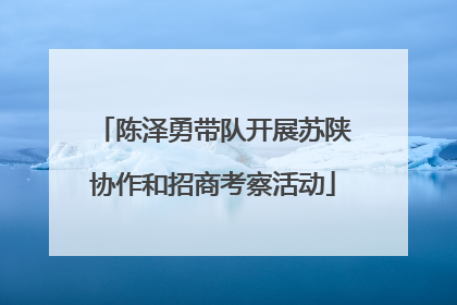 陈泽勇带队开展苏陕协作和招商考察活动