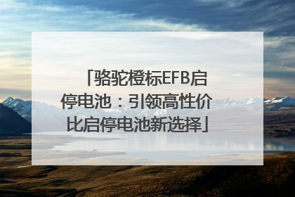骆驼橙标EFB启停电池：引领高性价比启停电池新选择