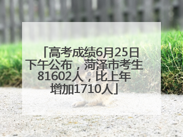 高考成绩6月25日下午公布，菏泽市考生81602人，比上年增加1710人