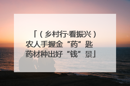 （乡村行·看振兴）农人手握金“药”匙 药材种出好“钱”景