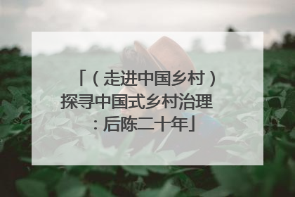 （走进中国乡村）探寻中国式乡村治理：后陈二十年