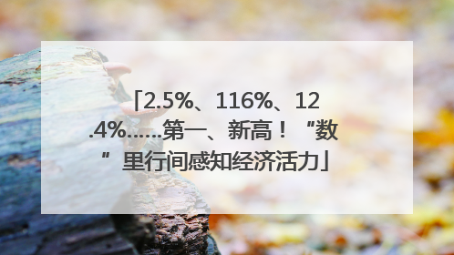 2.5%、116%、12.4%……第一、新高！“数”里行间感知经济活力