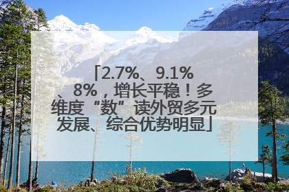 2.7%、9.1%、8%，增长平稳！多维度“数”读外贸多元发展、综合优势明显