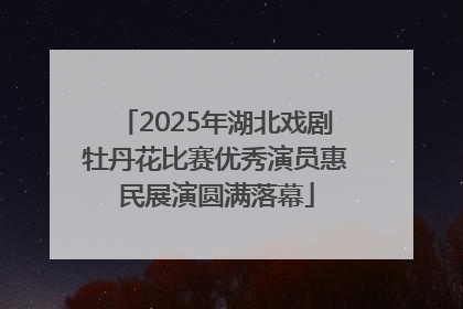 2025年湖北戏剧牡丹花比赛优秀演员惠民展演圆满落幕