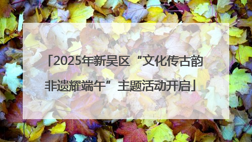2025年新吴区“文化传古韵 非遗耀端午”主题活动开启