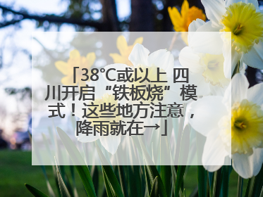38℃或以上 四川开启“铁板烧”模式！这些地方注意，降雨就在→