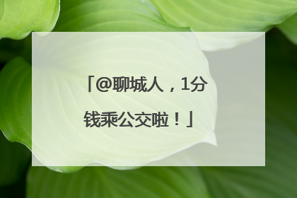 @聊城人，1分钱乘公交啦！